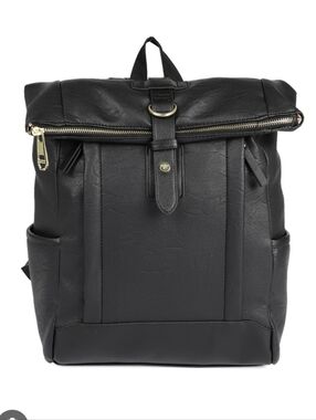 Madden Girl black faux leather backpack